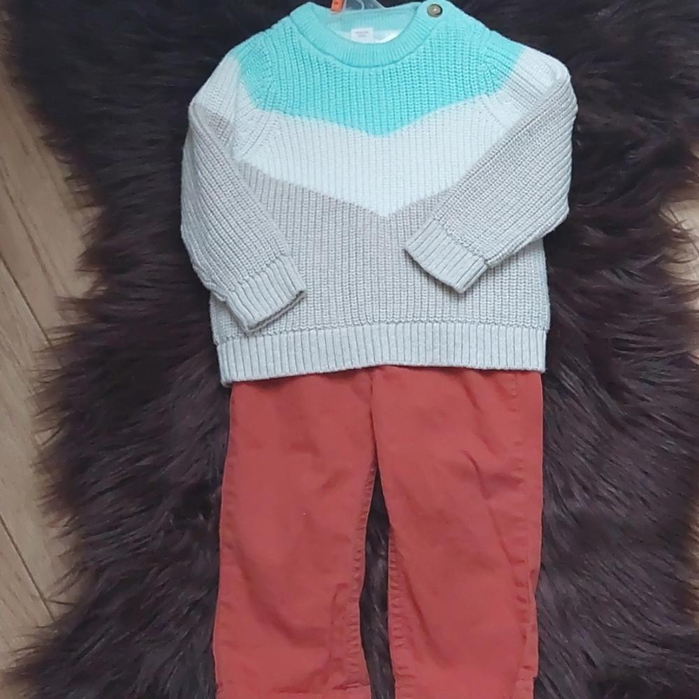 Cat And Jack boy sweater set, size 6-9M